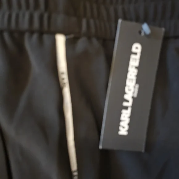 NWT Karl Lagerfeld Wide Leg Pant With White Piping Down The Side - Picture 4 of 6